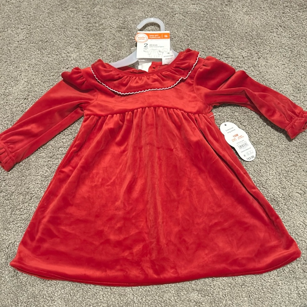 Velvet dress with tights